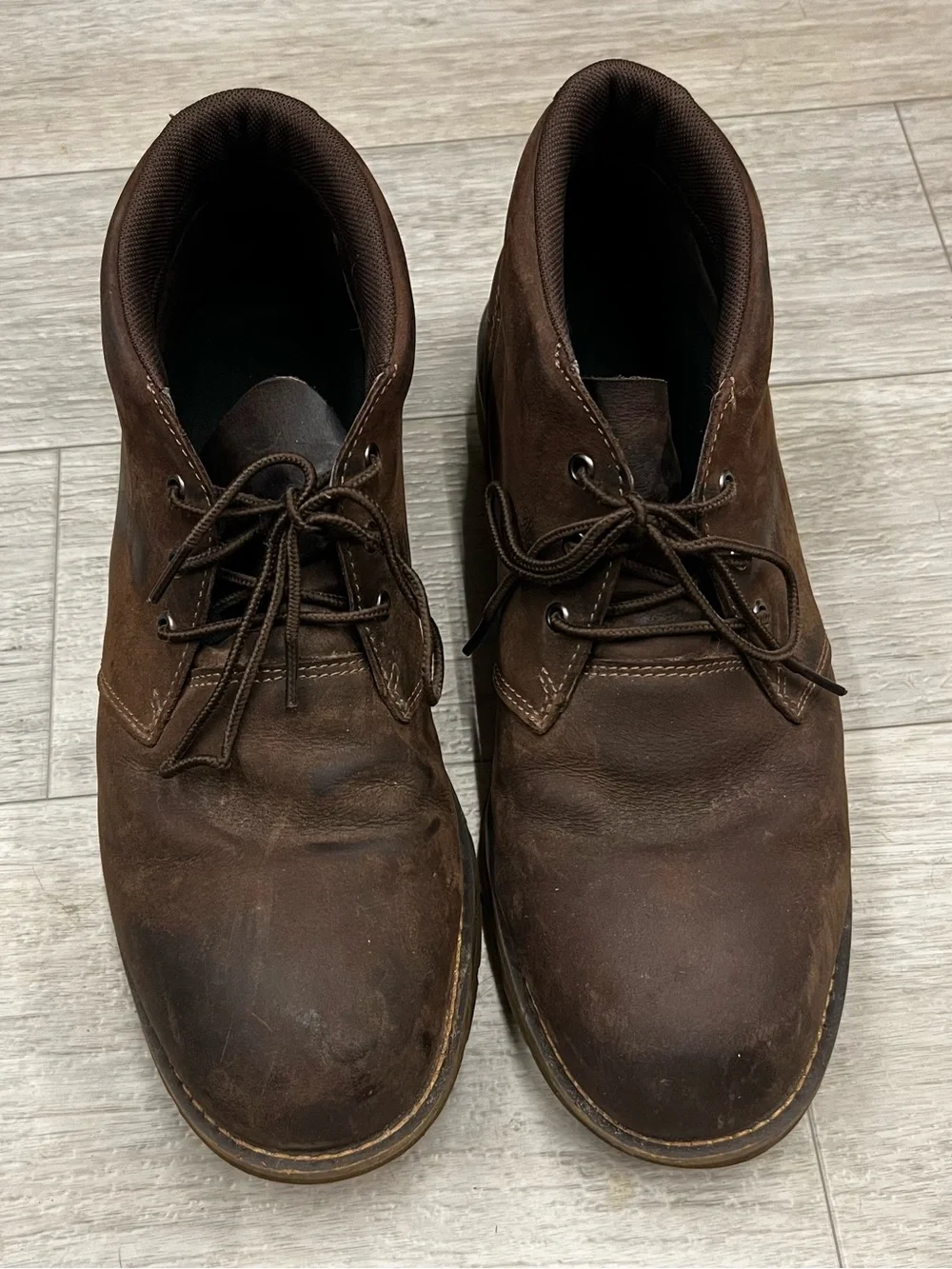 Carhartt Wedge Plain Toe Chukka Men’s 13 Wide Dark Brown Leather Work Boots